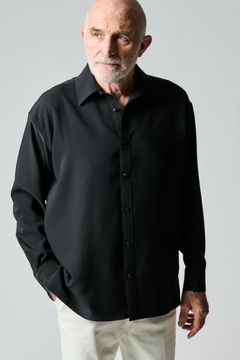 BIG SHIRTS / バックロゴ ビックシルエット ロングスリーブ シャツ ブラック