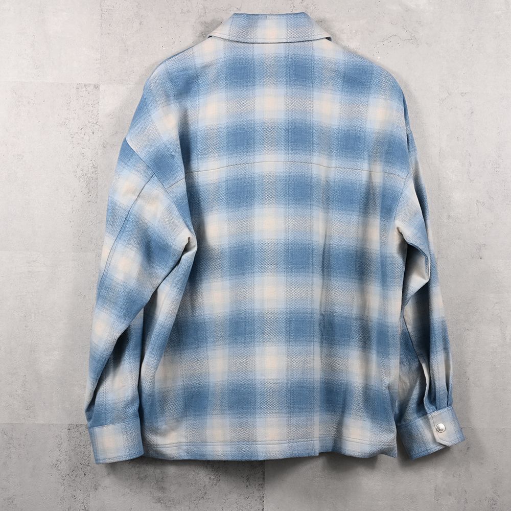 flannel check JK  / オンブレチェック ネルシャツジャケット (サックス) (8月末入荷予定) ※オーダー締切:5月23日(土)17時