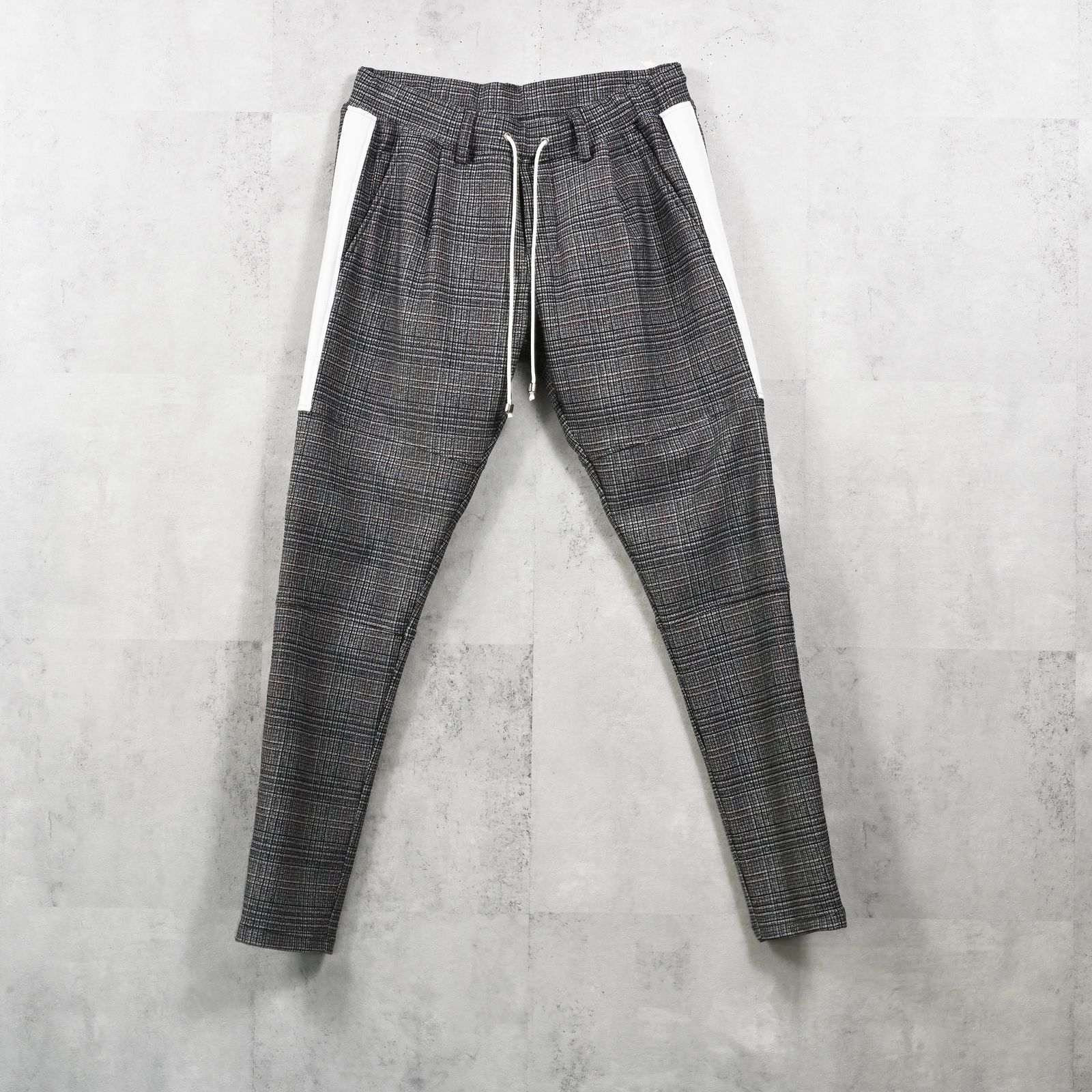 JT HEAT CHECK  PT / 裏起毛 ベロアフリース ワンタックラインパンツ (グレングレーレッド) (11月中旬入荷予定) ※オーダー締切:9月7日(月)17時