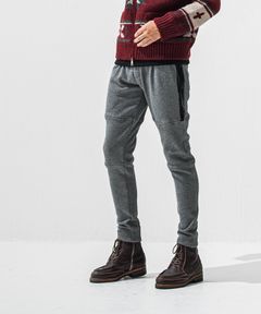 VELOURS FLEECE JT PT / 裏起毛 ベロアフリース ワンタックラインパンツ (チャコール) (11月中旬入荷予定) ※オーダー締切:9月7日(月)17時