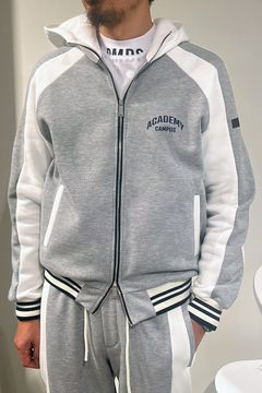 【26AW】 DREW / ツートーン サイドライン ジップアップ スウェットパーカー (グレー/ホワイト) (9月入荷予定)