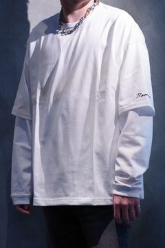 FAKE LAYERED LONGSLEAVE / ロングスリーブフェイクレイヤードTシャツ ホワイト