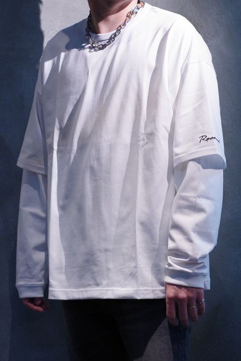 FAKE LAYERED LONGSLEAVE / ロングスリーブフェイクレイヤードTシャツ ホワイト