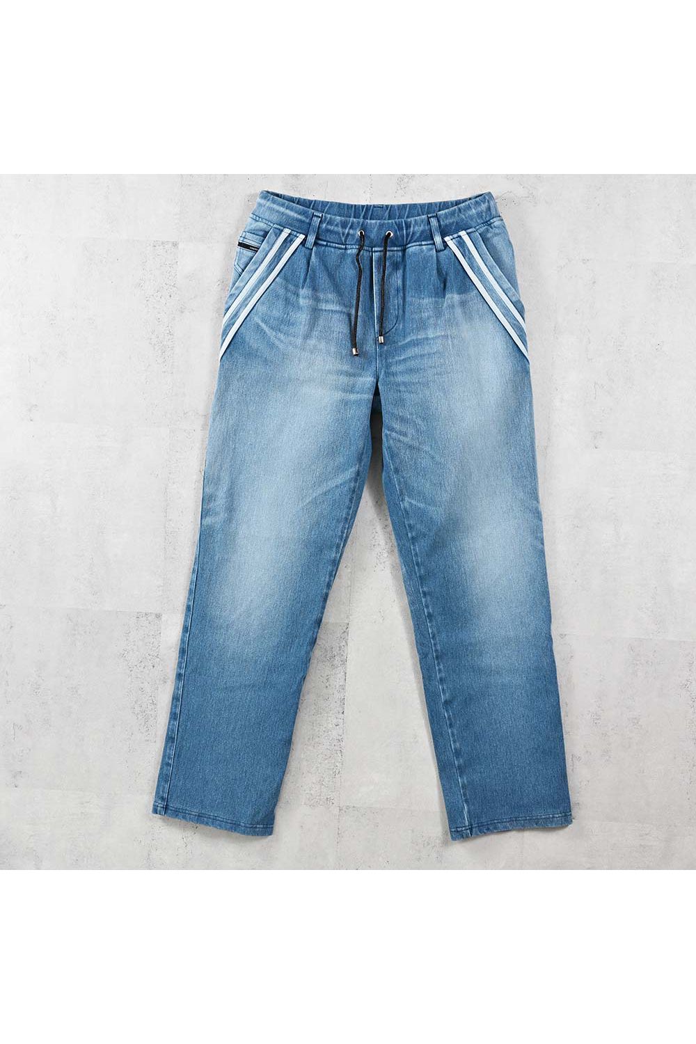 EDGE DENIM SEMI WIDE PT / エコレザーライン セミワイド イージーデニムパンツ (ライトインディゴ) (5月中旬入荷予定) ※オーダー締切:2月15日(日)18時