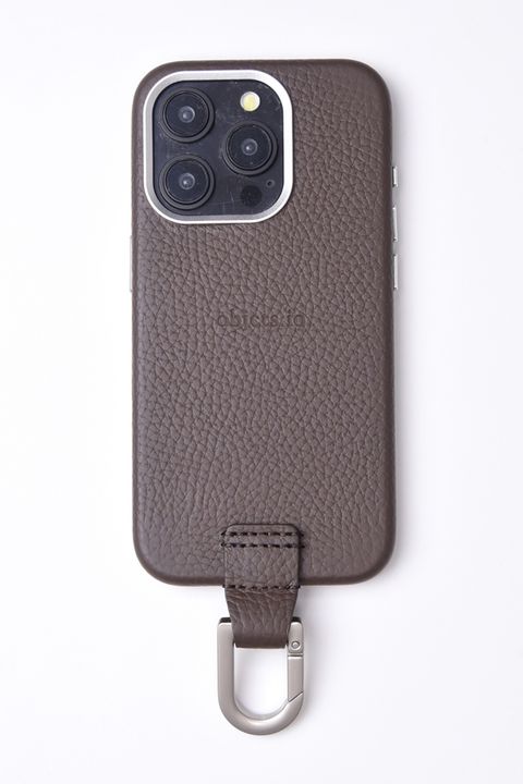 CARABINER-CASE / カラビナ付 iPhone レザーケース (ダークブラウン)