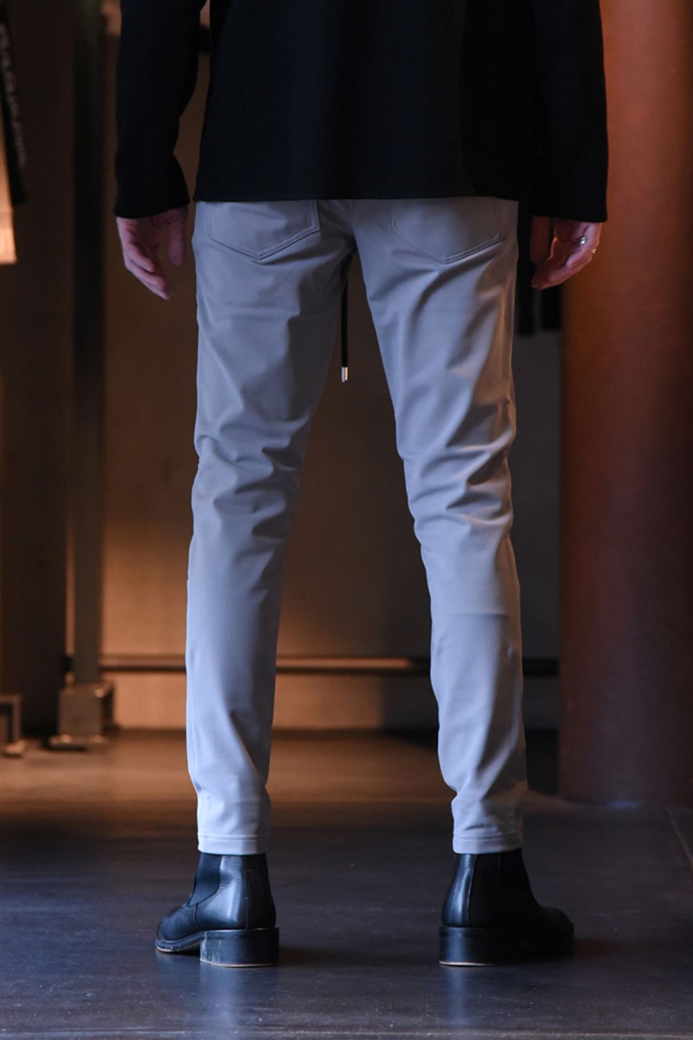 CHRIS EASY HEAT PANTS / 【定番商品】 ナイロンストレッチ 裏起毛 スラックスイージーパンツ グレー