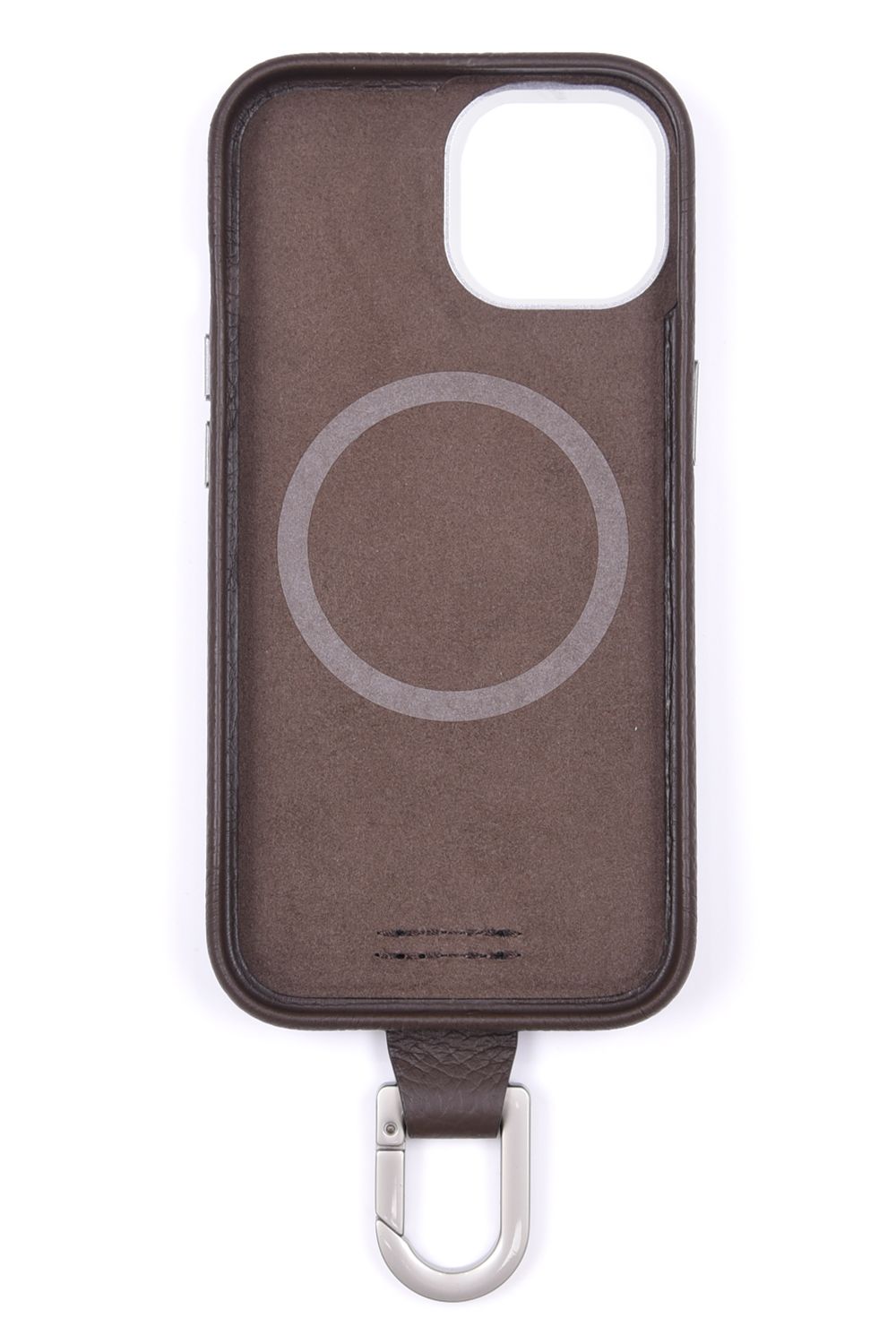 CARABINER-CASE / カラビナ付 iPhone レザーケース (ダークブラウン)