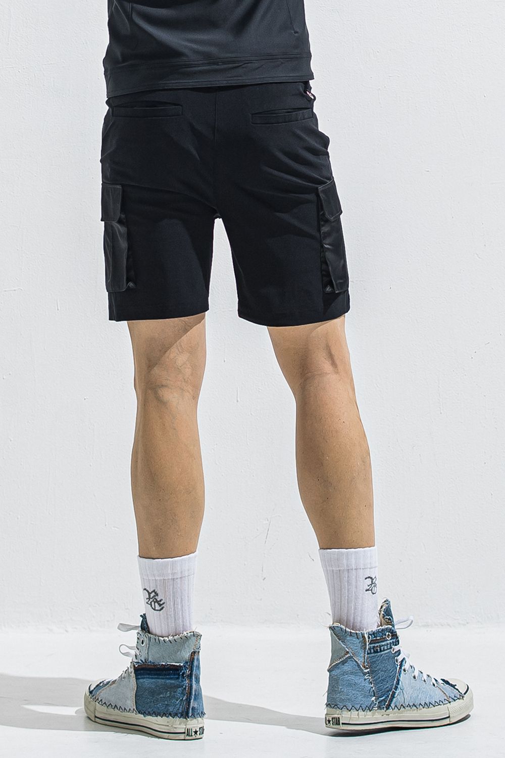 DARRELL CARGO SHORTS / 高機能ナイロンマイクロファイバー カーゴショートパンツ (ブラック) (6月上旬入荷予定) ※オーダー締切:2月15日(日)18時
