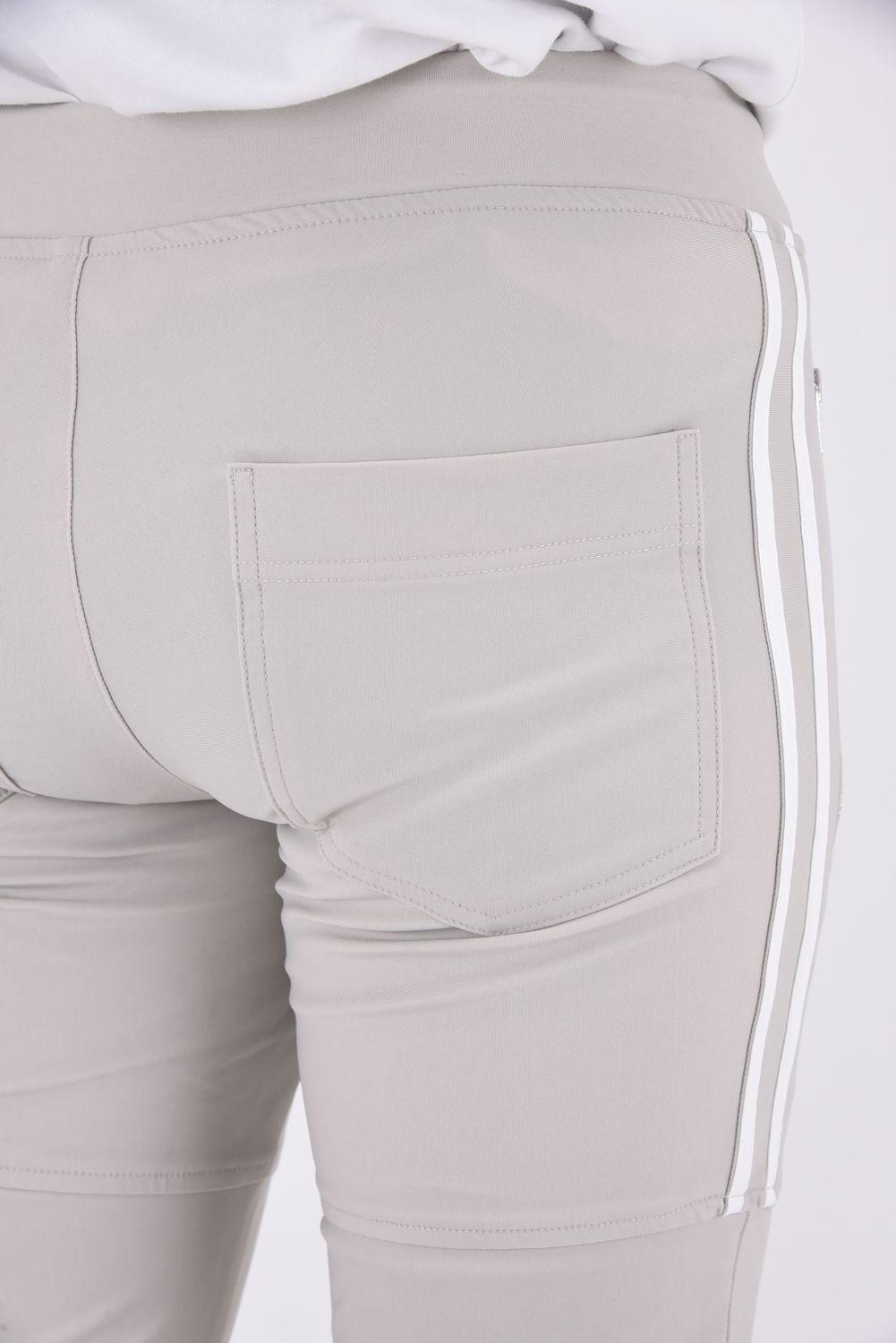 JOHNSON LINE HEAT PT / 【定番商品】 裏ボアフリース ハイブリットジャージー ラインパンツ グレー/ホワイト