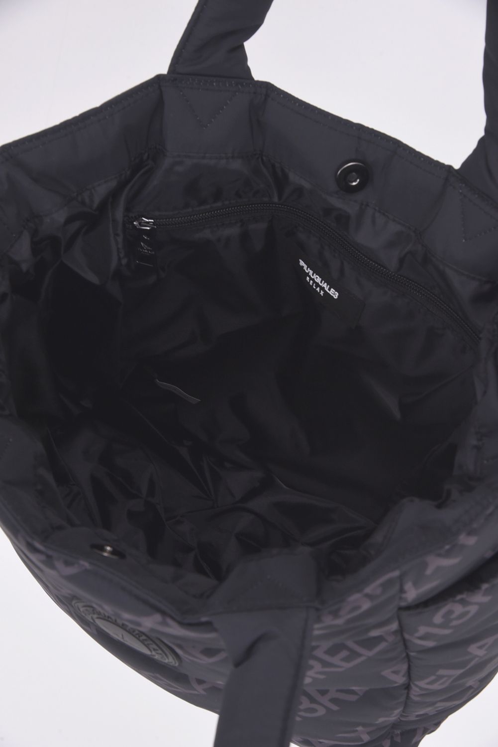 BATTING LOGO TOTE BAG / キルティング サークルロゴ トートバッグ ブラック / ブラック