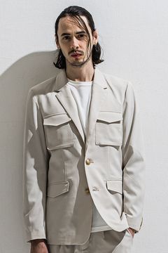 PS-65 JACKET / ミリタリーテイスト 2Bテーラードジャケット (ベージュ) (2月中旬入荷予定) ※オーダー締切12/13(土)17:00