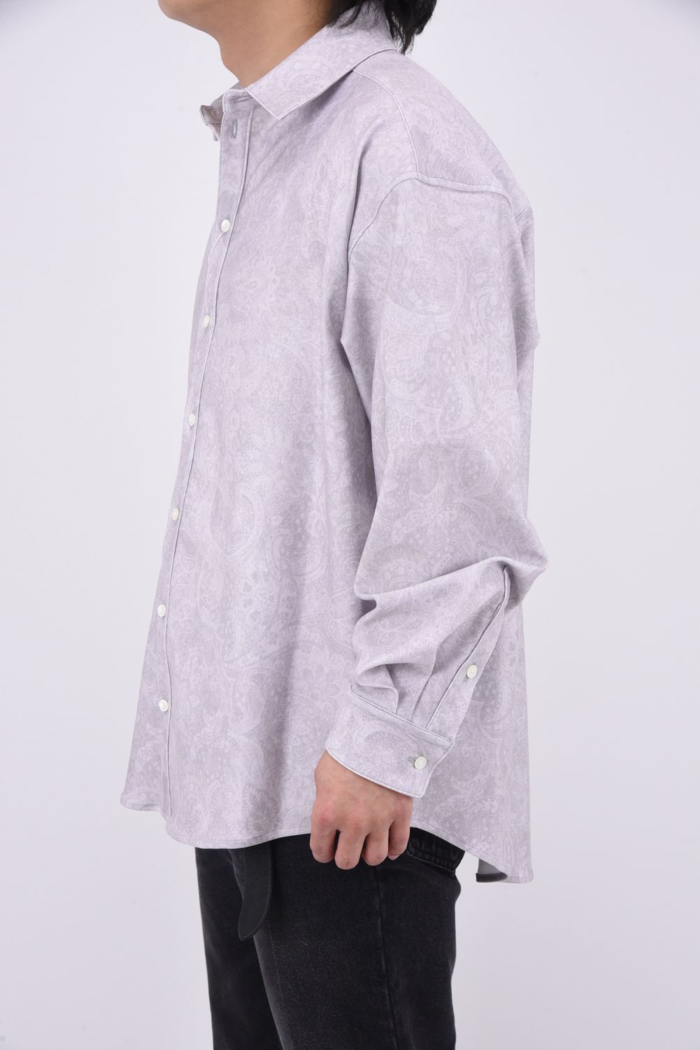 NYLON JACK SHIRTS / 高機能ナイロンマイクロファイバー ジャックシャツ ペイズリーグレー