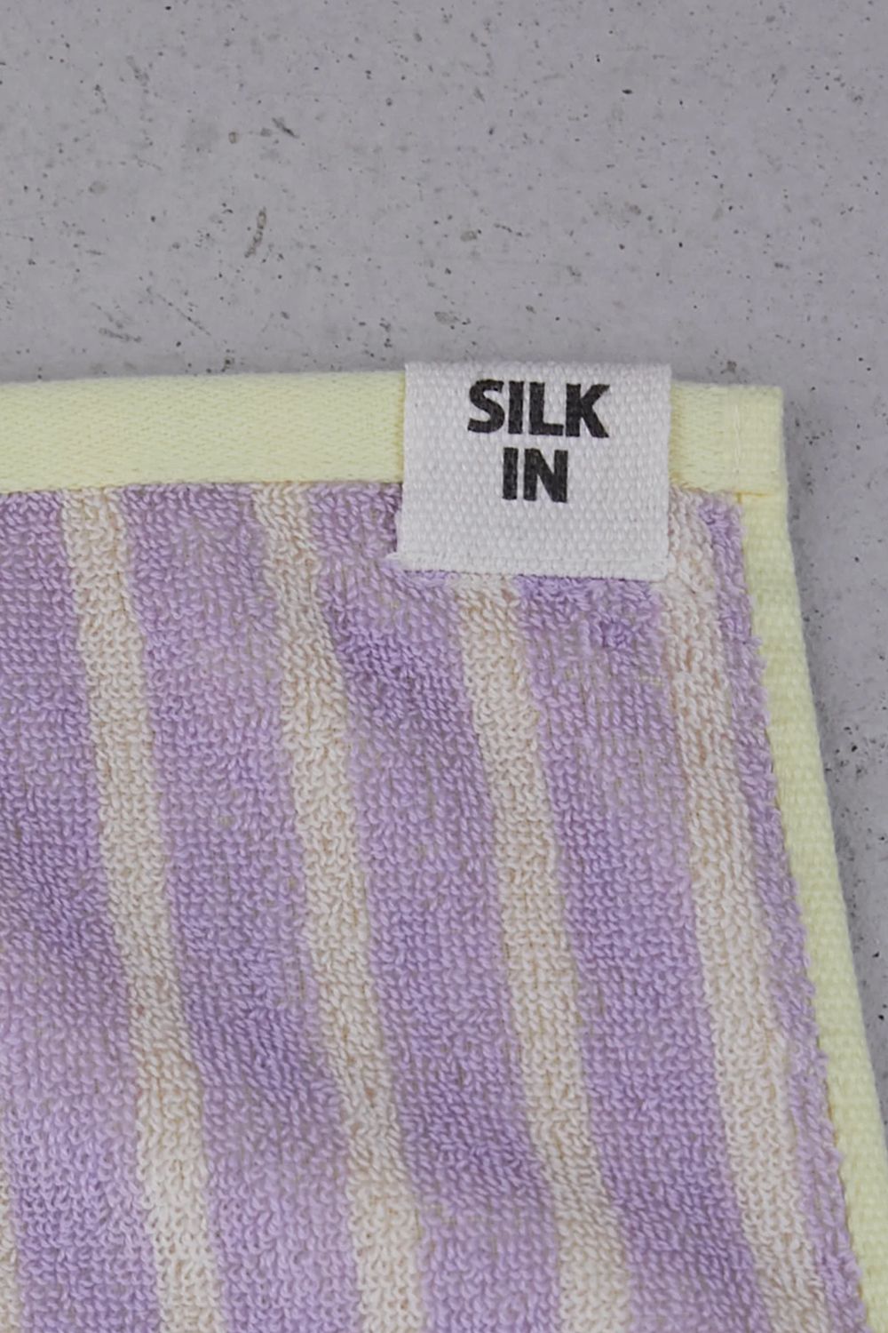 Stripe Mini Towel / シルク混 ストライプ ミニタオル (パープル)