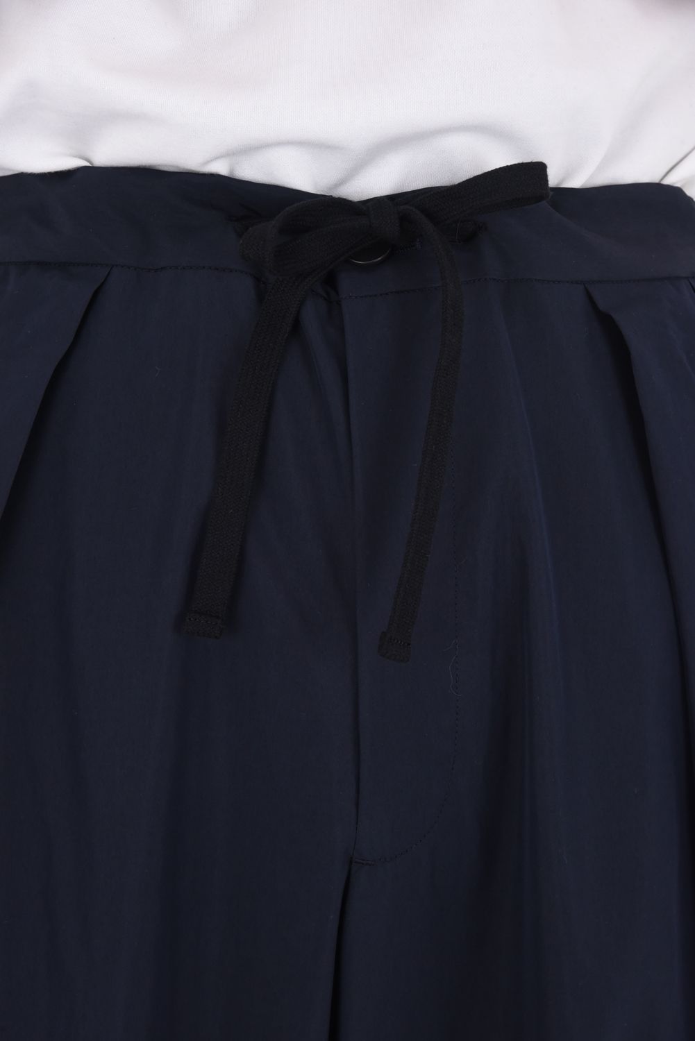 DRAWSTRING WIDE TROUSERS / ドローストリング ワイドパンツ (ネイビー）