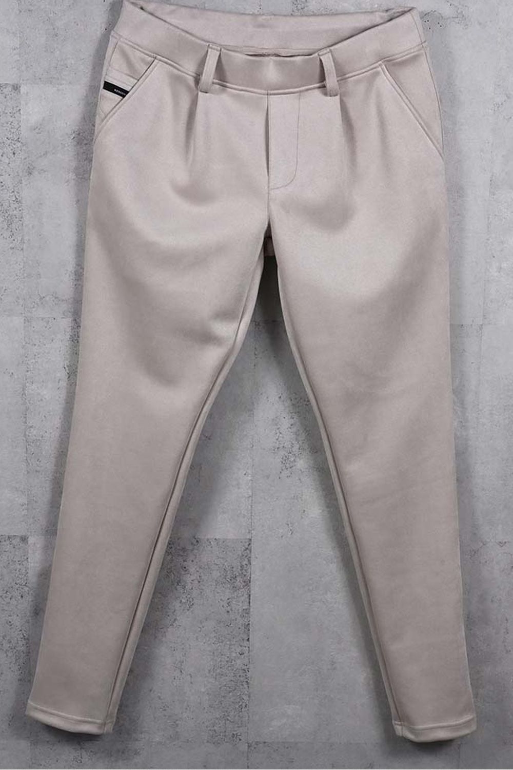 CHRIS EASY HEAT TUCK PANTS / スウェードジャージー スラックスイージータックパンツ (グレージュ) (1月上旬入荷予定) ※オーダー締切：9月1日(月)18:00