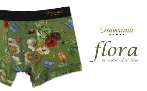【gravevault】 定番アイテムfloraが再入荷＆新色”オリーブ”が登場