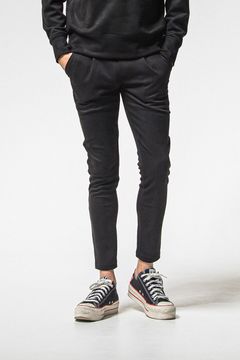 CHRIS EASY HEAT TUCK PANTS / スウェードジャージー スラックスイージータックパンツ (ブラック) (1月上旬入荷予定) ※オーダー締切：9月1日(月)18:00