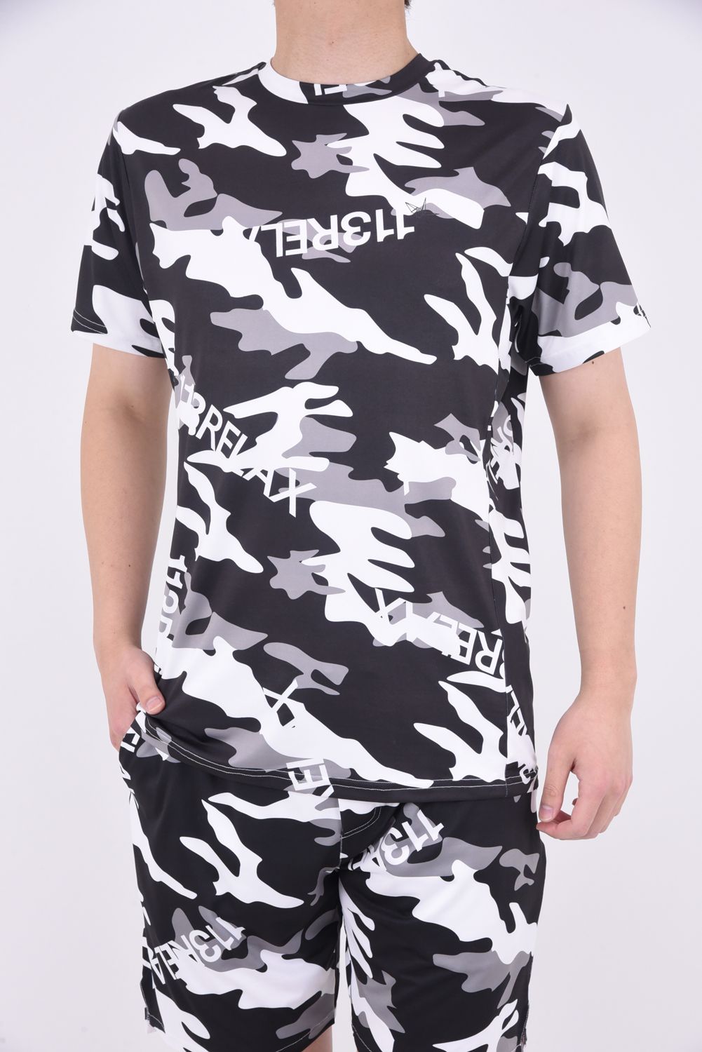 CAMO LOGO T-SHIRTS / オリジナルカモフラ柄 半袖ラッシュガード ブラック