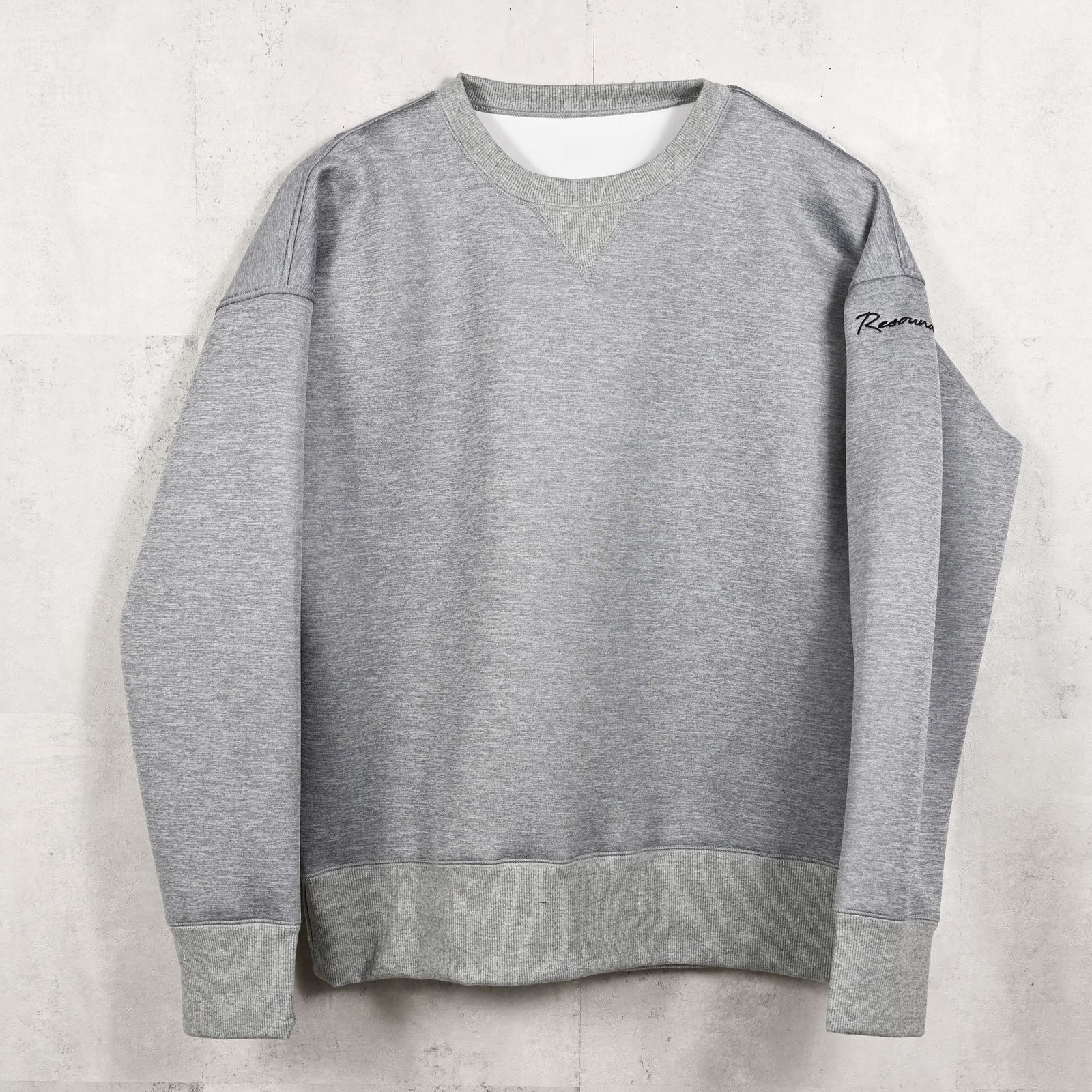 HD drop trainer / ダンボール素材 ルーズフィット トレーナー グレー (9月中旬入荷予定)