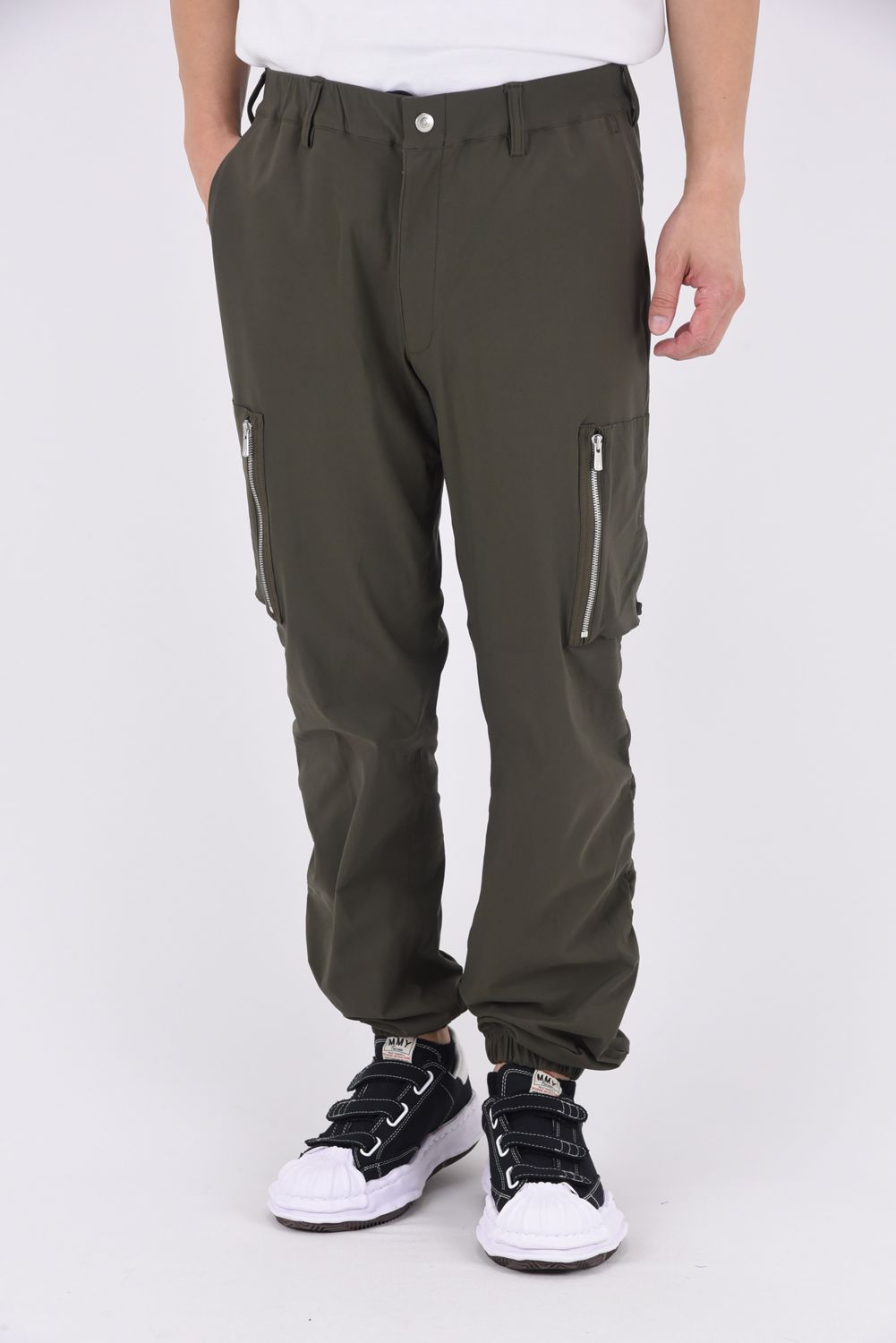 DAVID NYLON CARGO PANTS / ストレッチナイロン ミリタリーカーゴパンツ カーキ