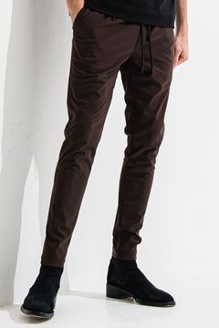 OX JERSEY SL TUCK PANTS / スラックス型イージーパンツ ブラウン