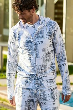 ALOHA PAISLEY HOODIE / ペイズリー柄 ラッシュガードパーカー ホワイト
