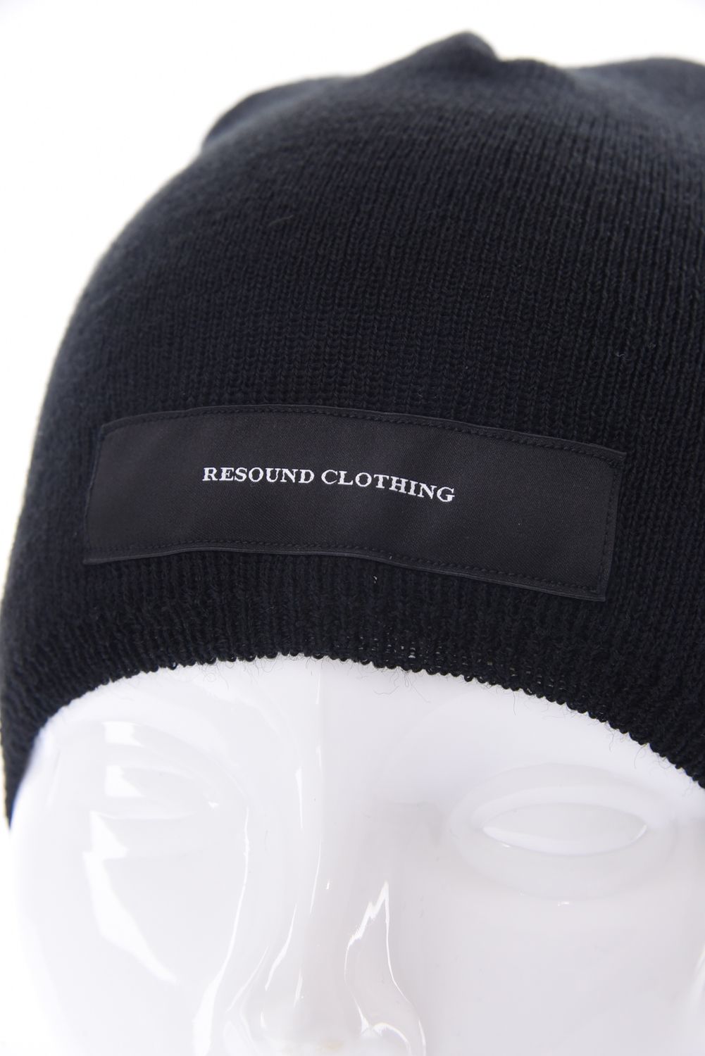 WOOL KNIT CAP / ウール ニットキャップ タグ (ブラック)