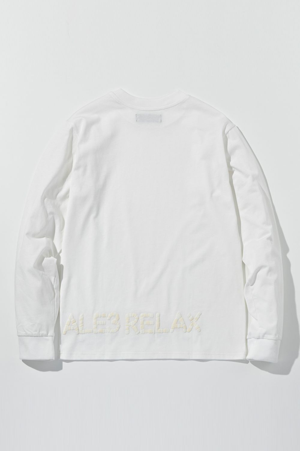 【26SS】 HAND-EMBROIDERED LOGO LONG T-SHIRT / ブランドロゴ 刺繍風プリント ロングスリーブTシャツ (ホワイト) (1月中旬入荷予定)