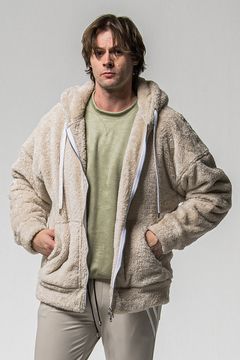 BOA ZIP LOOSE HOODIE / シルキーボア ジップアップ パーカー (ブラウン) （11月中旬入荷予定) ※オーダー締切：9月1日(月)18:00