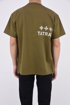 NUNKI (ヌンキ) / ブランドロゴ刺繍 シルケット クルーネック 半袖 Tシャツ カーキ