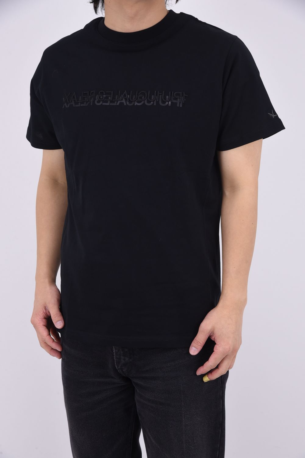 2-TIER LOGO T-SHIRT / 2ティア クルーネック Tシャツ (ブラック)