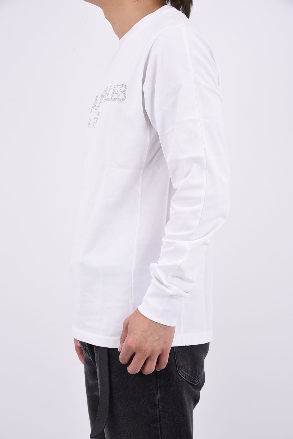 【26AW】 HOTFIX STUDS LOGO L/S T-SHIRT / スタッズロゴ ロングスリーブ Tシャツ (ホワイト)