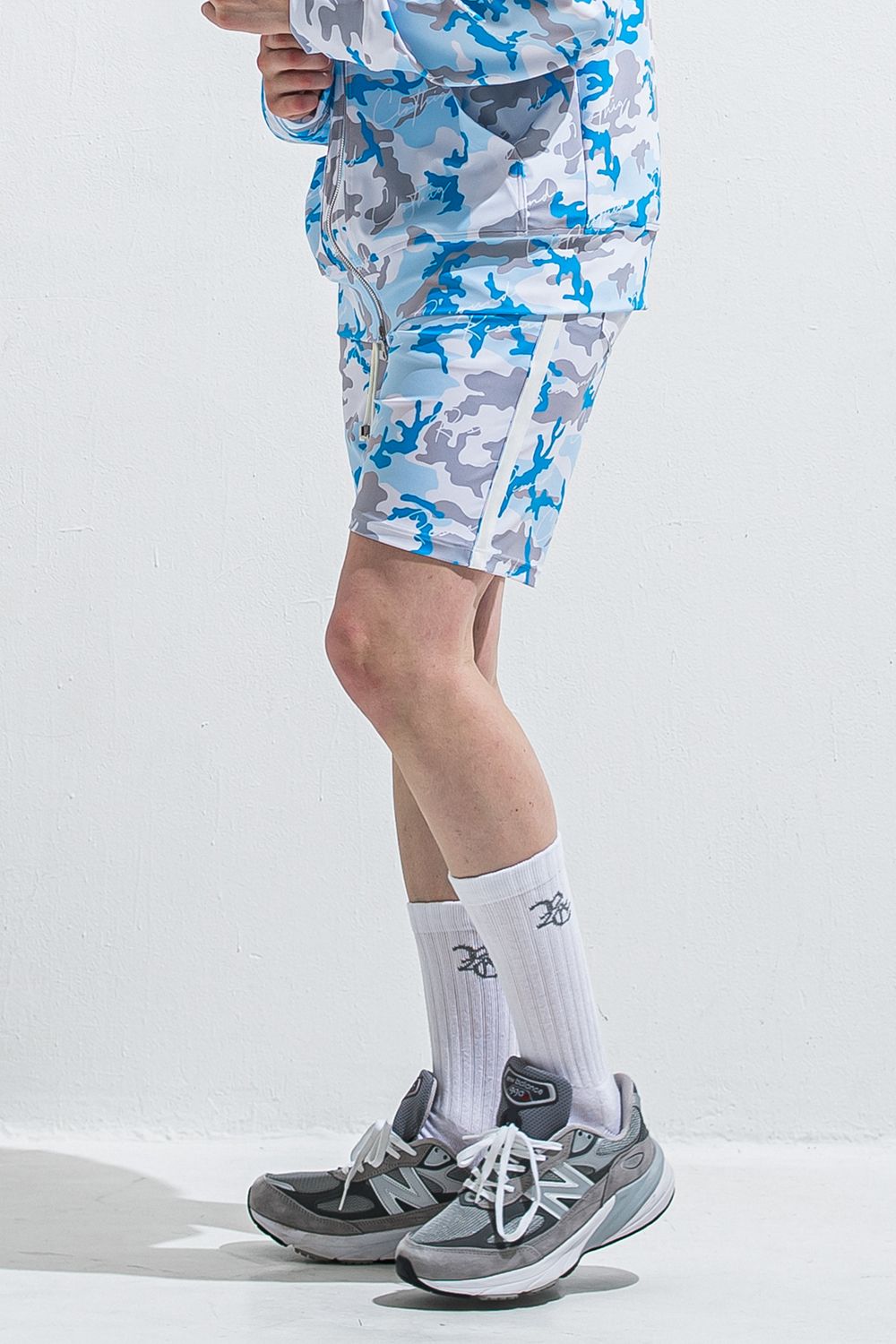 RUSH SHORTS / ラッシュガード カモフラージュ柄 ショートパンツ (サックス) (5月末入荷予定) ※オーダー締切:2月15日(日)18時