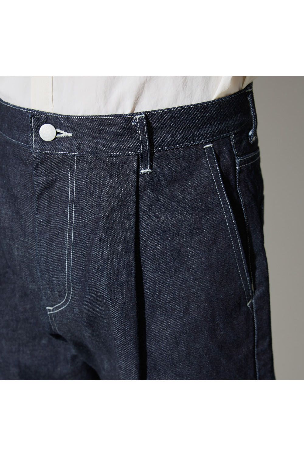 4 POCKET DENIM PANTS / 4ポケット セルヴィッジ ペグトップデニム ブルー