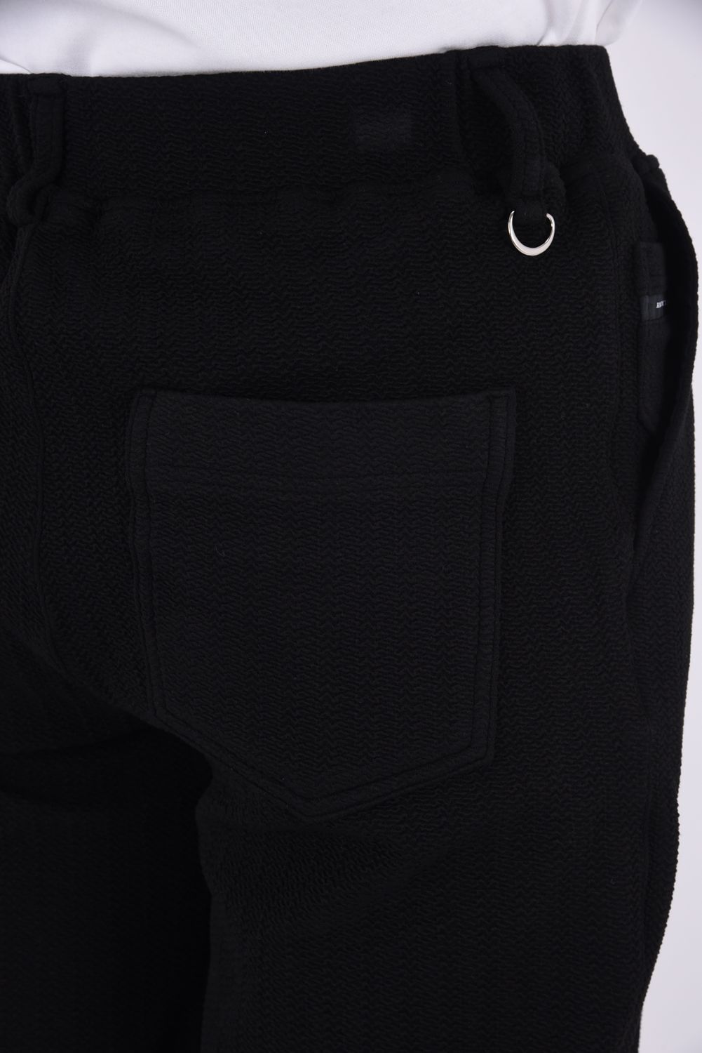 SEMI WIDE TUCK PANTS / ブリスターニット セミワイド ワンタックイージーパンツ (ブラック)