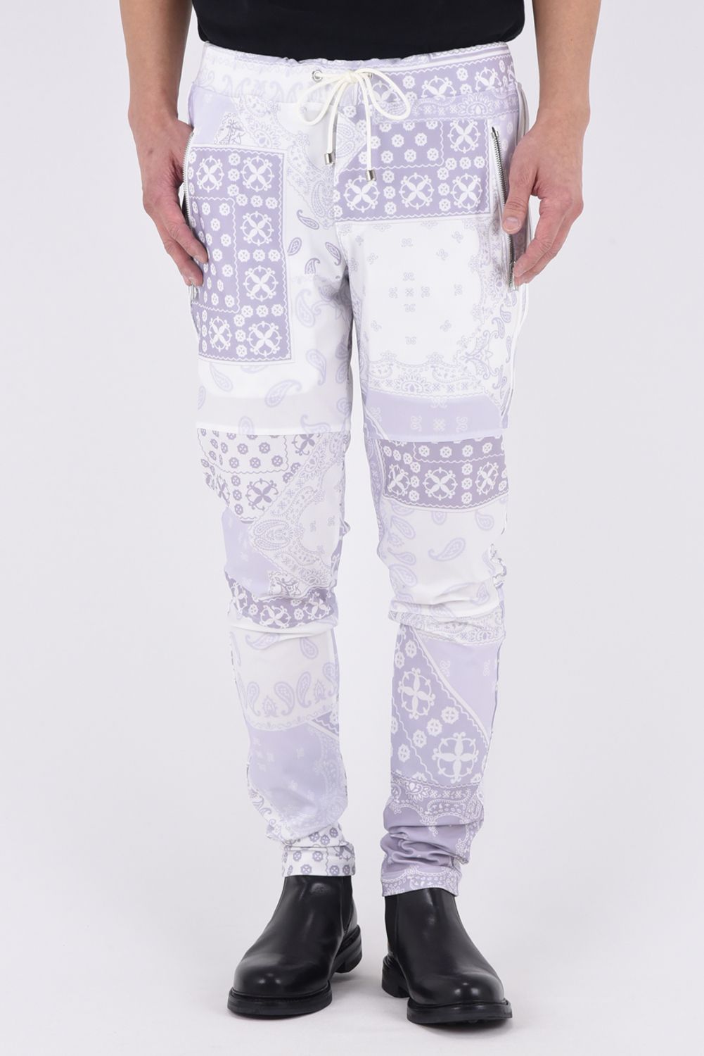 Johnson LINE PT / 360°ストレッチ バンダナ柄 ジョンソンラインパンツ (グレー)