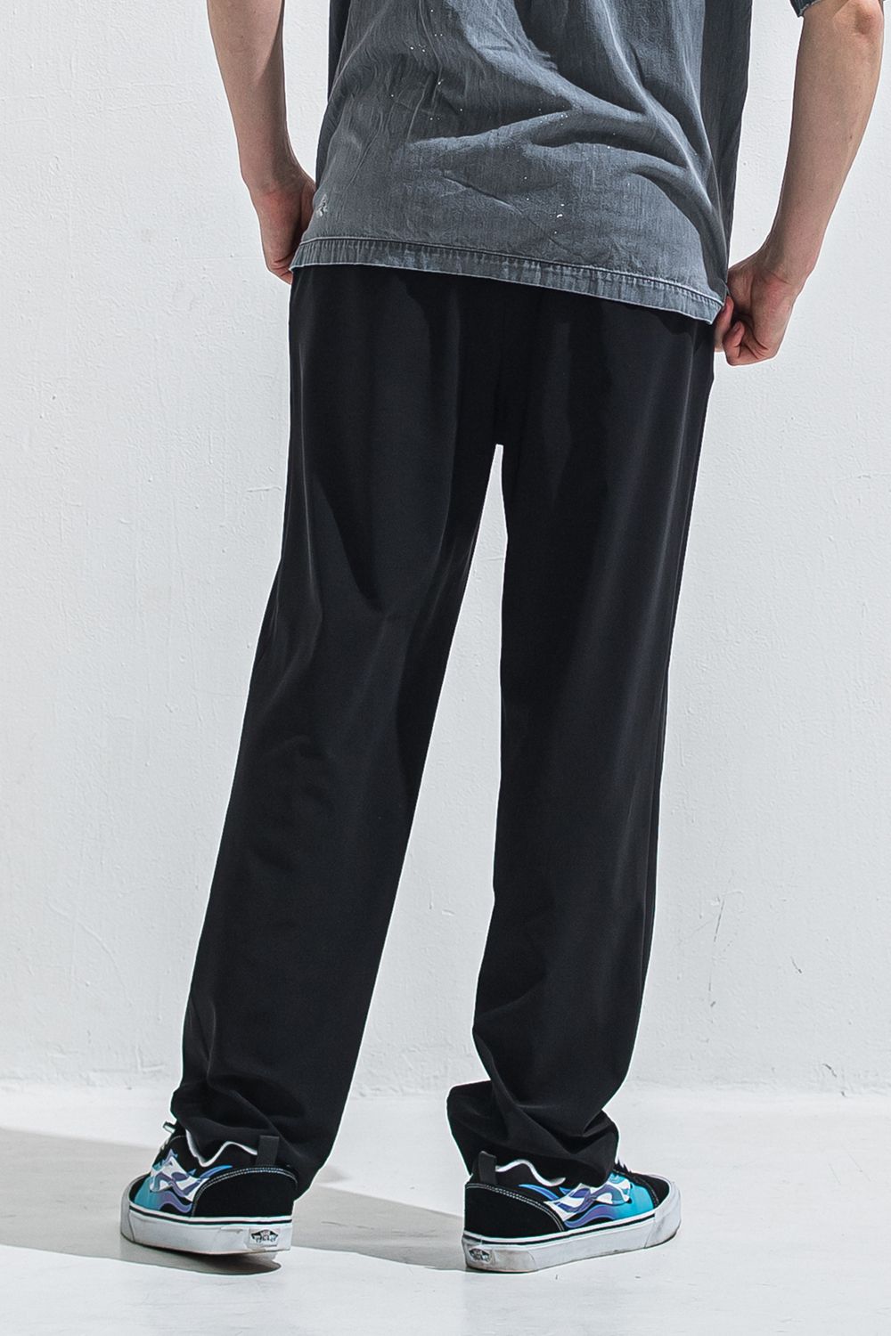 BEN PANTS / ルーズフィット ワイドシルエット ロングパンツ (ブラック) (5月中旬入荷予定) ※オーダー締切:2月15日(日)18時