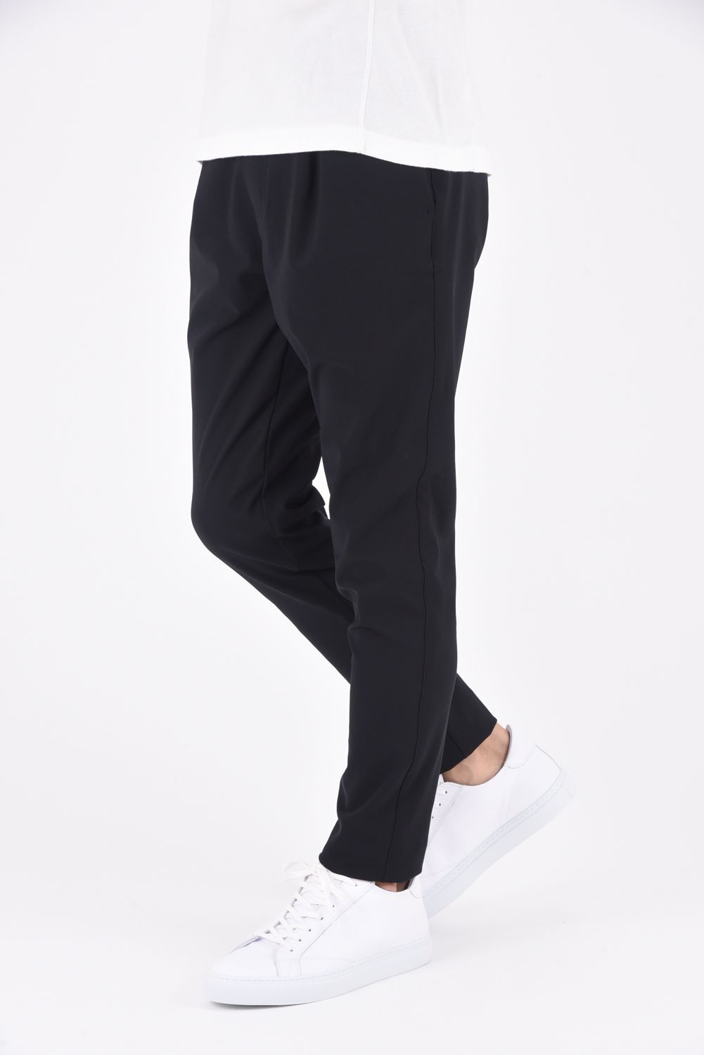 OX JERSEY SL TUCK PANTS / スラックス型イージーパンツ ブラック