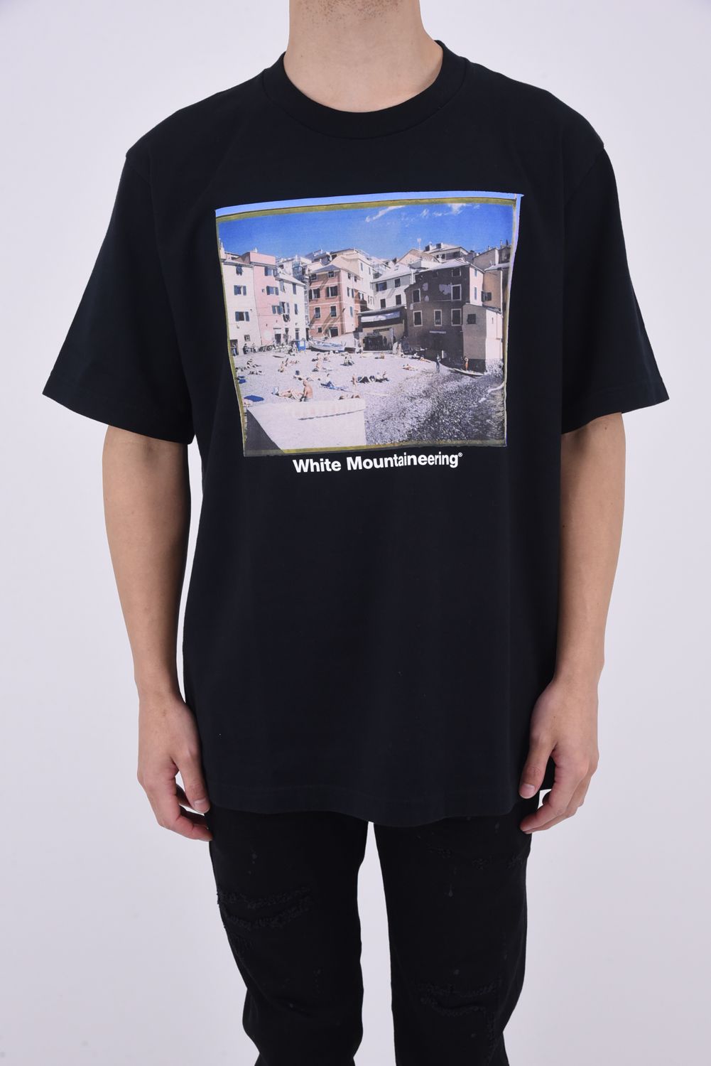 "GENOVA" PHOTO T-SHIRT / フォトプリント レギュラーシルエット クルーネック 半袖 Tシャツ ブラック