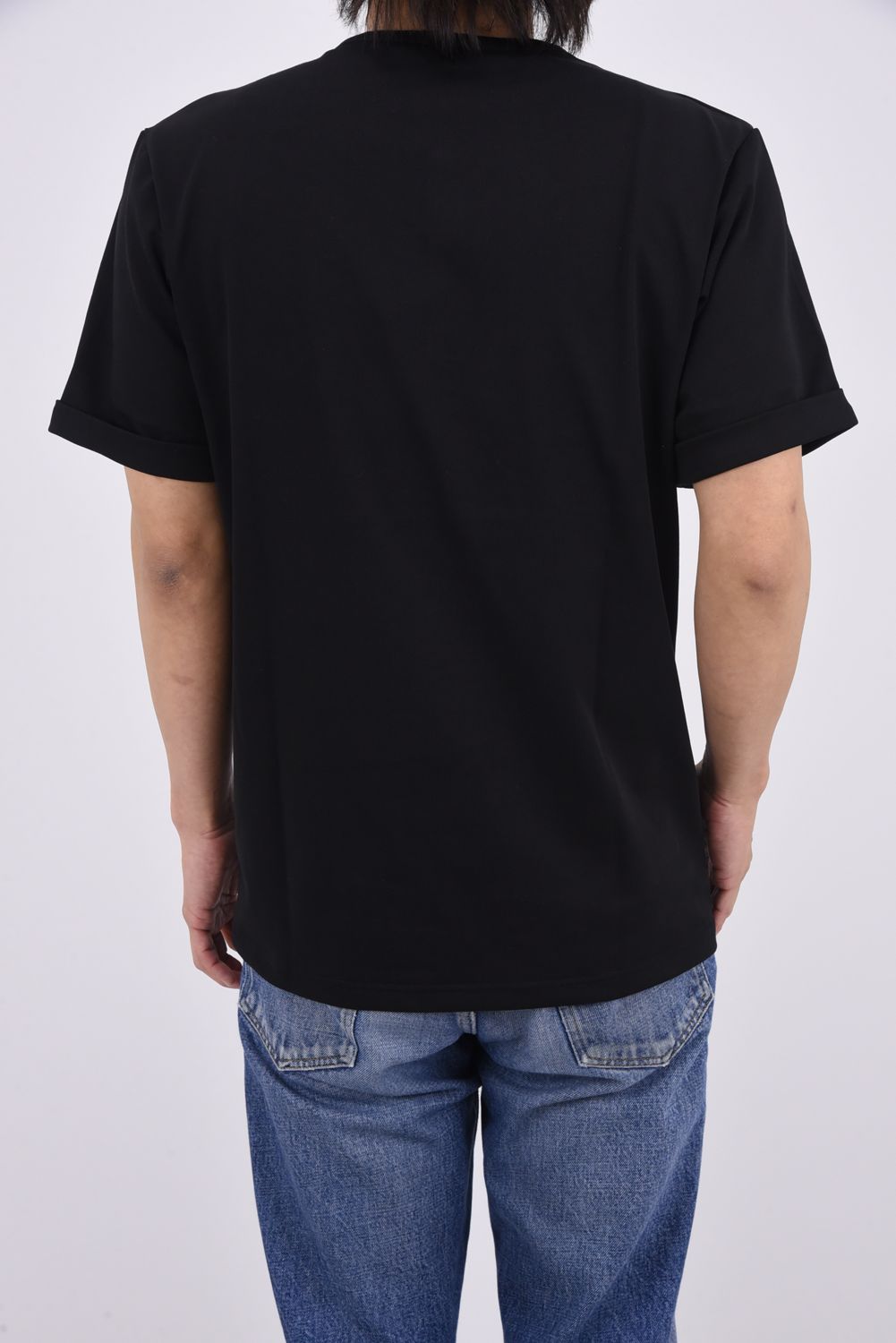 ROLLUP HENRY TEE / ロールアップスリーブ ヘンリーネック Tシャツ （ブラック）
