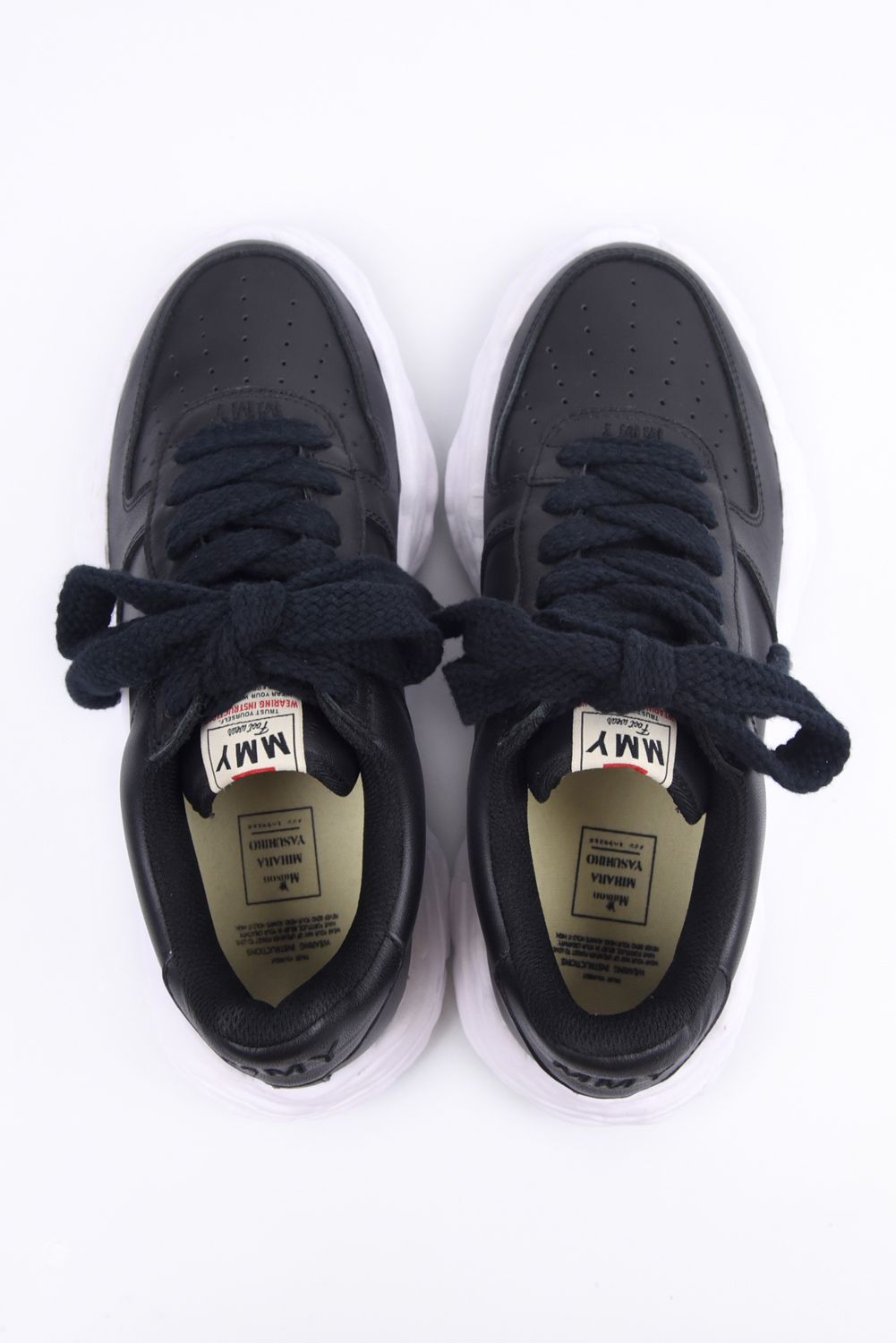 【訳ありアウトレット品】 "WAYNE LOW" OG sole leather Low-Top sneaker / オリジナルソール レザー ローカットスニーカー ブラック