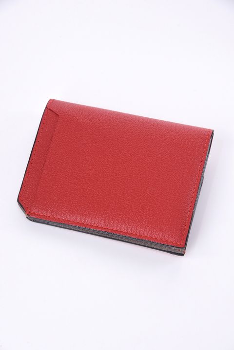 【残り1点】 CARD WALLET / LA501GT ゴートレザー 二つ折りスマートカードウォレット レッド / トルトラ