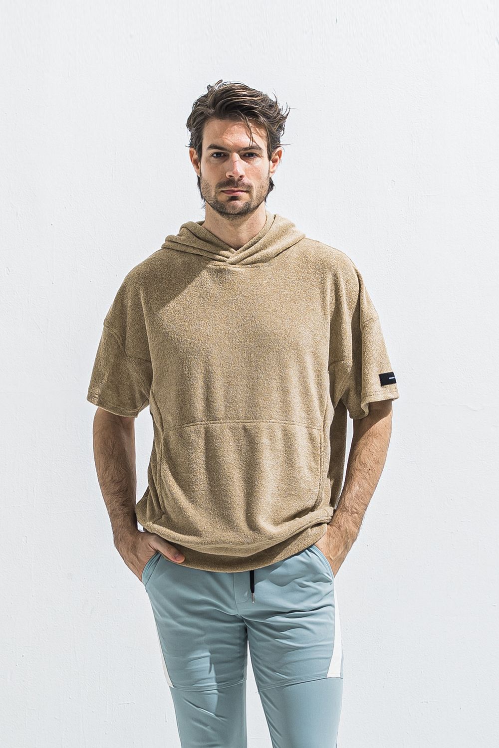 PILE HALF HOODIE / オーバーサイズ パイルフーディー （ベージュ） (5月中旬入荷予定) ※オーダー締切2月15日(日)18時