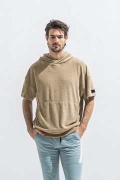 PILE HALF HOODIE / オーバーサイズ パイルフーディー （ベージュ） (5月中旬入荷予定) ※オーダー締切2月15日(日)18時