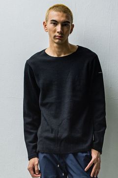 ST COTTON WAFFLE THERMAL / 【定番】 ロングスリーブ カットオフサーマル ブラック