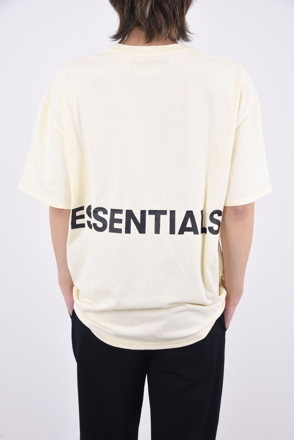 N1308 essentials シャツ(L)ネイビー 紺 半袖