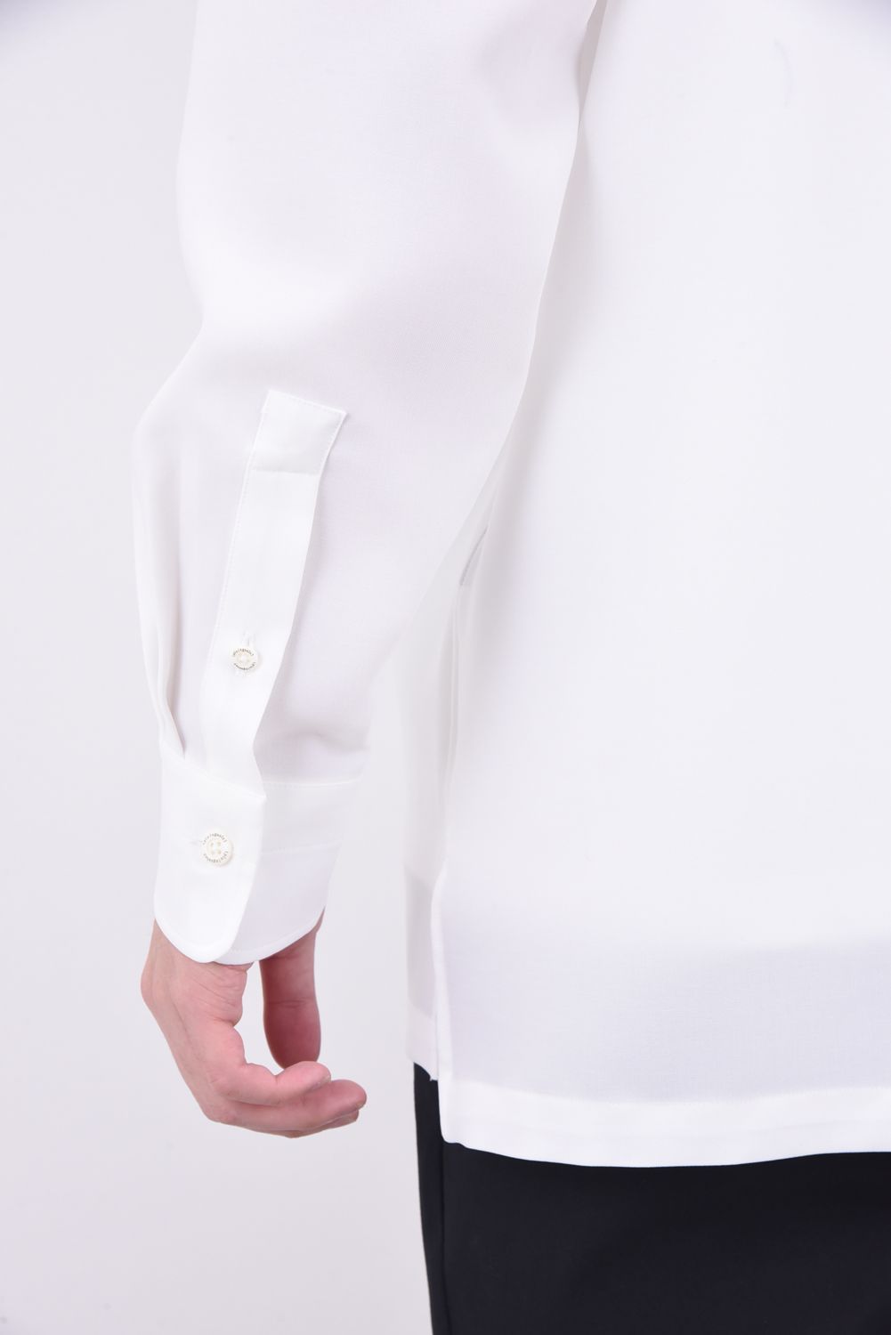 L/S BIG SHIRTS / ツイル ロゴプリント オーバーシャツ ホワイト