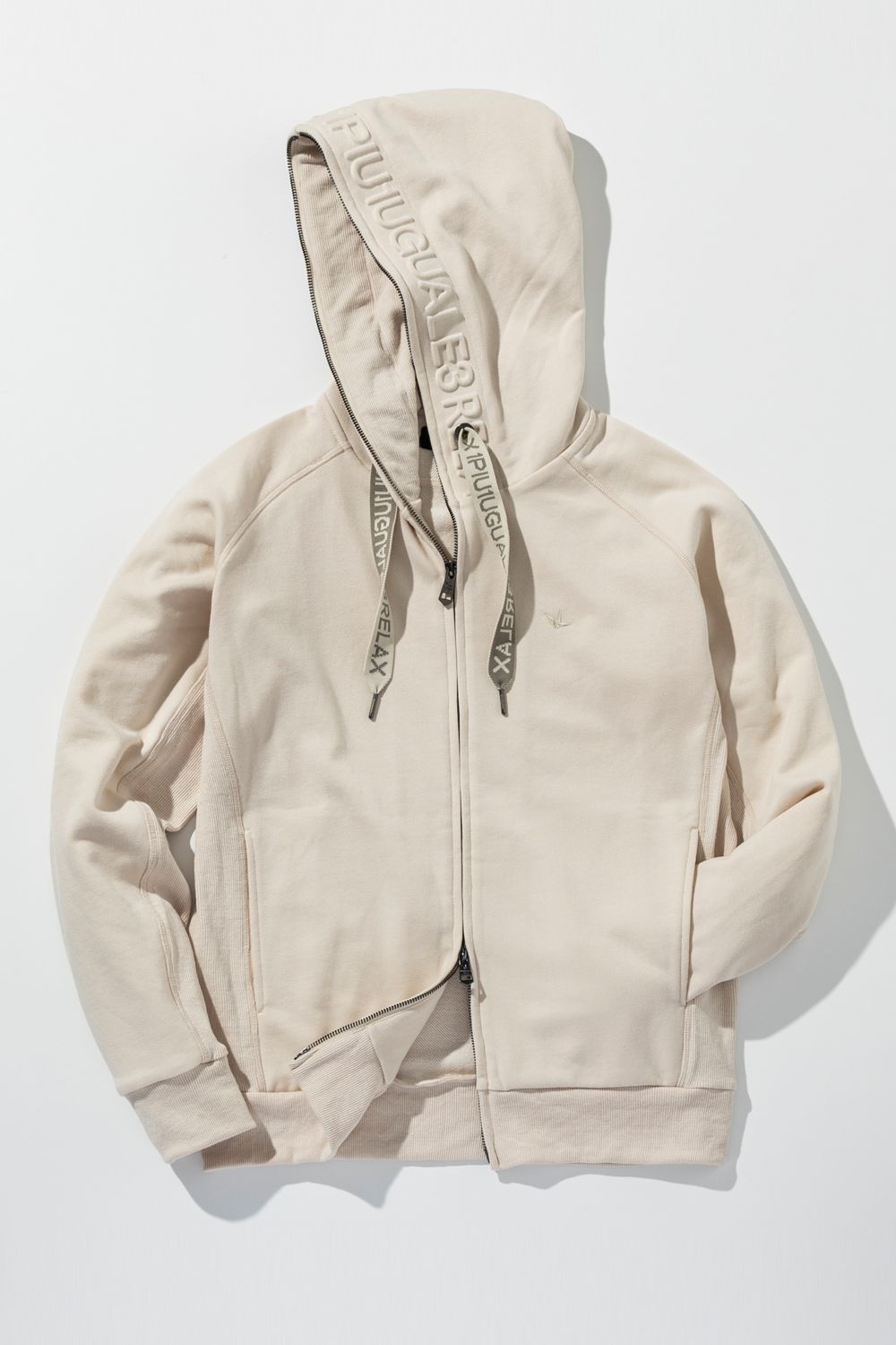 【26SS】 HOOD EMBOSSED LOGO HOODIE / エンボスロゴ ジップパーカー (ベージュ) (2月上旬入荷予定)