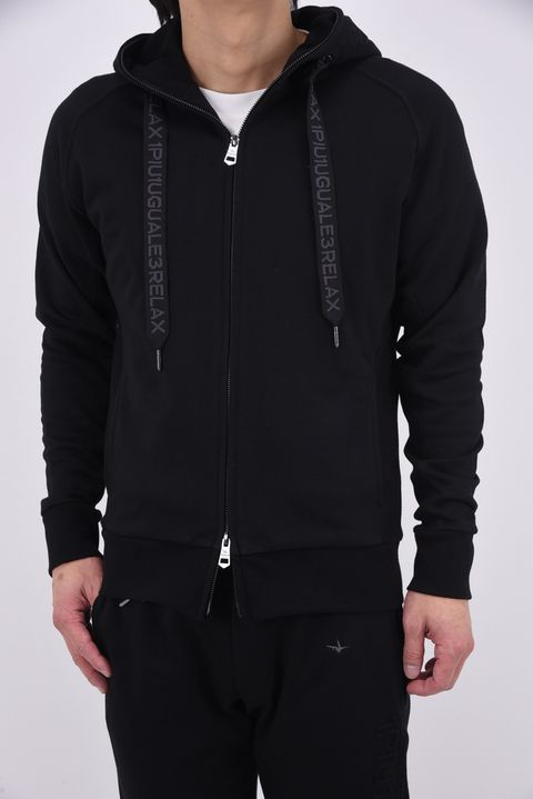 【26SS】 HOOD EMBOSSED LOGO HOODIE / エンボスロゴ ジップパーカー (ブラック)
