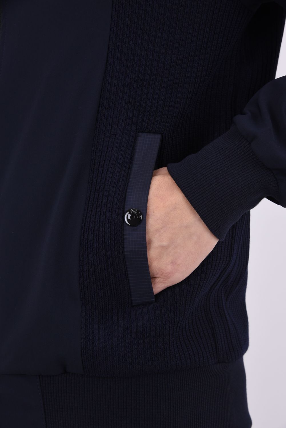 【26AW】 JUAN / ハイブリッド ジップアップパーカー (ブルーネイビー)